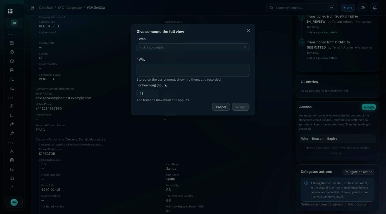 Bancorix — Document access assignment